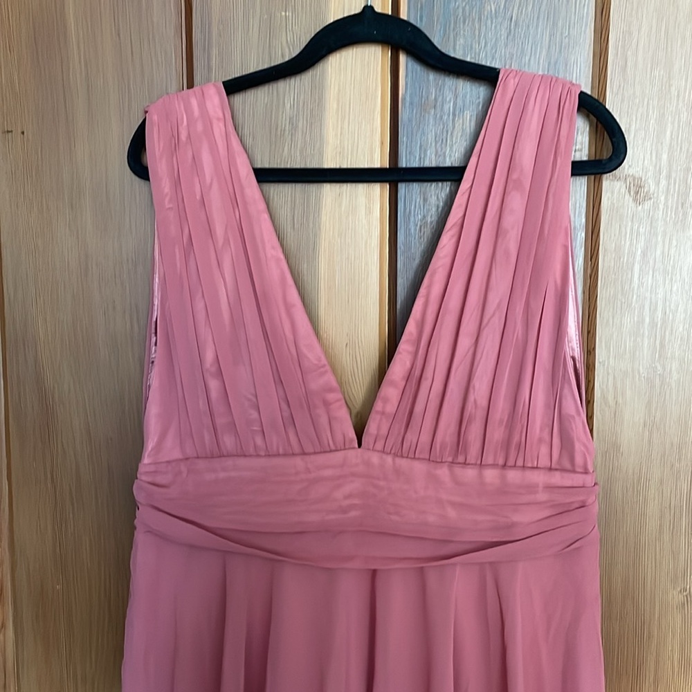 Lulus Amazing Evening Dark Rose Pink Tiered Maxi Dress - Size XL - Picture 4 of 7